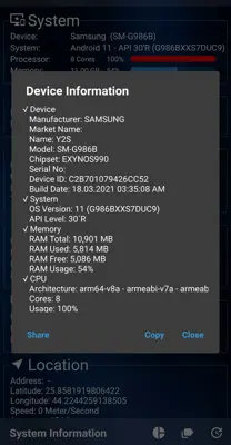 SysInfo android App screenshot 1